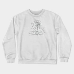 Abstract Lesbian Couple Line Art Crewneck Sweatshirt